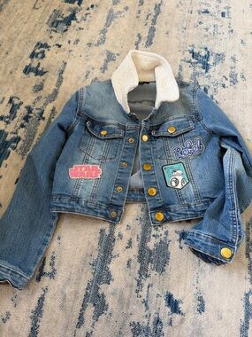 Star Wars Blue Denim Jacket with Sherpa Collar and Patches